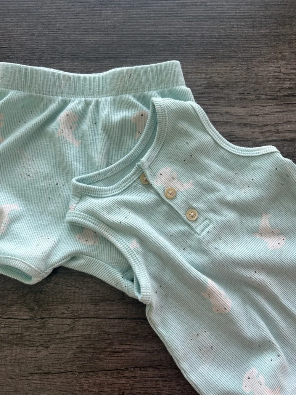 Old Navy Mint Green Bunny Tank & Short Pajama Set